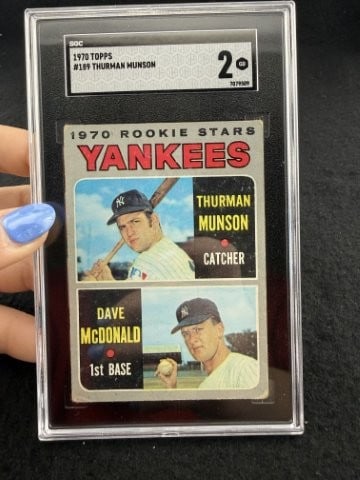1970 Topps Thurman Munson Baseball Card: KEY WORDS: INDIAN ARTIFACT ARTIFACTS ARROWHEAD ARROWHEADS NATIVE AMERICAN MISSISSIPPIAN QUAPAW CADDO POTTERY COINS MORGAN DOLLAR PEACE DOLLAR SILVER COINS. All coins have been Sigma tested for authent