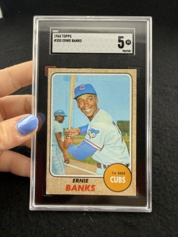 1968 Topps Ernie Banks Baseball Card: KEY WORDS: INDIAN ARTIFACT ARTIFACTS ARROWHEAD ARROWHEADS NATIVE AMERICAN MISSISSIPPIAN QUAPAW CADDO POTTERY COINS MORGAN DOLLAR PEACE DOLLAR SILVER COINS. All coins have been Sigma tested for authent