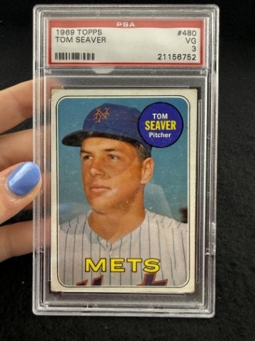 1969 Topps Tom Seaver Baseball Card: KEY WORDS: INDIAN ARTIFACT ARTIFACTS ARROWHEAD ARROWHEADS NATIVE AMERICAN MISSISSIPPIAN QUAPAW CADDO POTTERY COINS MORGAN DOLLAR PEACE DOLLAR SILVER COINS. All coins have been Sigma tested for authent