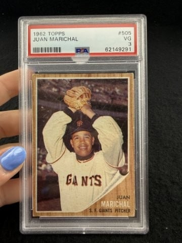 1962 Topps Juan Marichal Baseball Card: KEY WORDS: INDIAN ARTIFACT ARTIFACTS ARROWHEAD ARROWHEADS NATIVE AMERICAN MISSISSIPPIAN QUAPAW CADDO POTTERY COINS MORGAN DOLLAR PEACE DOLLAR SILVER COINS. All coins have been Sigma tested for authent