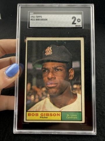 1961 Topps Bob Gibson Baseball Card: KEY WORDS: INDIAN ARTIFACT ARTIFACTS ARROWHEAD ARROWHEADS NATIVE AMERICAN MISSISSIPPIAN QUAPAW CADDO POTTERY COINS MORGAN DOLLAR PEACE DOLLAR SILVER COINS. All coins have been Sigma tested for authent