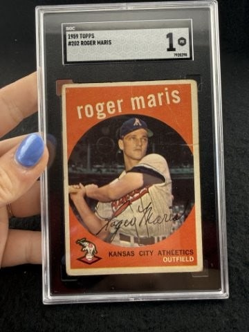 1959 Topps Roger Maris Baseball Card: KEY WORDS: INDIAN ARTIFACT ARTIFACTS ARROWHEAD ARROWHEADS NATIVE AMERICAN MISSISSIPPIAN QUAPAW CADDO POTTERY COINS MORGAN DOLLAR PEACE DOLLAR SILVER COINS. All coins have been Sigma tested for authent
