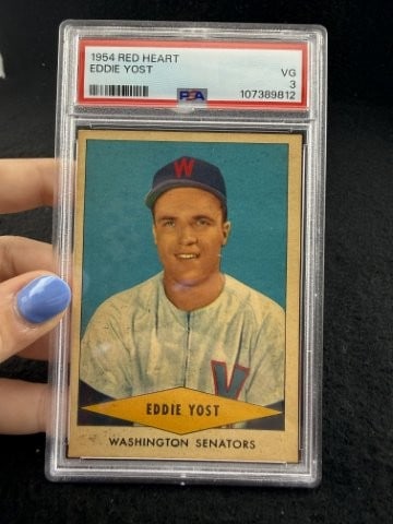 1954 Red Heart Eddie Yost Baseball Card: KEY WORDS: INDIAN ARTIFACT ARTIFACTS ARROWHEAD ARROWHEADS NATIVE AMERICAN MISSISSIPPIAN QUAPAW CADDO POTTERY COINS MORGAN DOLLAR PEACE DOLLAR SILVER COINS. All coins have been Sigma tested for authent