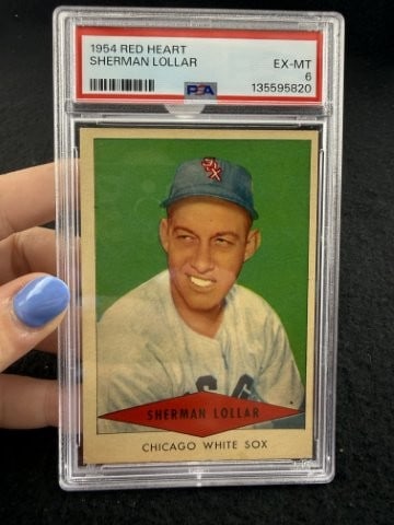 1954 Red Heart Sherman Lollar Baseball Card: KEY WORDS: INDIAN ARTIFACT ARTIFACTS ARROWHEAD ARROWHEADS NATIVE AMERICAN MISSISSIPPIAN QUAPAW CADDO POTTERY COINS MORGAN DOLLAR PEACE DOLLAR SILVER COINS. All coins have been Sigma tested for authent