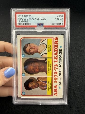1973 Topps ABA Scoring Average Leaders: KEY WORDS: INDIAN ARTIFACT ARTIFACTS ARROWHEAD ARROWHEADS NATIVE AMERICAN MISSISSIPPIAN QUAPAW CADDO POTTERY COINS MORGAN DOLLAR PEACE DOLLAR SILVER COINS. All coins have been Sigma tested for authent