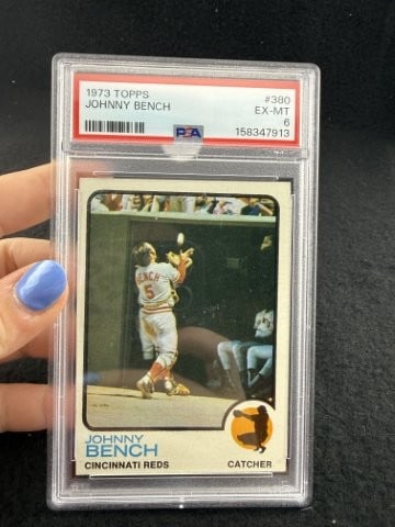 1973 Topps Johnny Bench Baseball Card: KEY WORDS: INDIAN ARTIFACT ARTIFACTS ARROWHEAD ARROWHEADS NATIVE AMERICAN MISSISSIPPIAN QUAPAW CADDO POTTERY COINS MORGAN DOLLAR PEACE DOLLAR SILVER COINS. All coins have been Sigma tested for authent