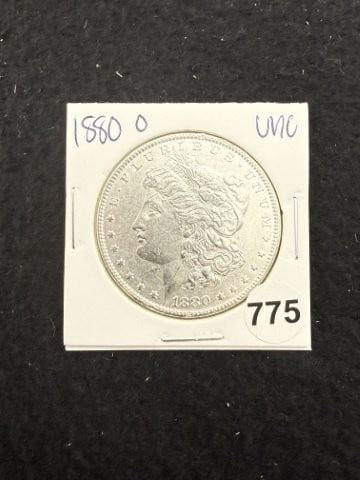 1880 O UNC Morgan Silver Dollar Coin: KEY WORDS: INDIAN ARTIFACT ARTIFACTS ARROWHEAD ARROWHEADS NATIVE AMERICAN MISSISSIPPIAN QUAPAW CADDO POTTERY COINS MORGAN DOLLAR PEACE DOLLAR SILVER COINS. All coins have been Sigma tested for authent