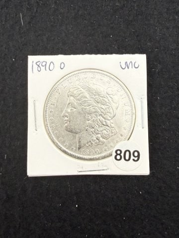 1890 O UNC Morgan Silver Dollar Coin: KEY WORDS: INDIAN ARTIFACT ARTIFACTS ARROWHEAD ARROWHEADS NATIVE AMERICAN MISSISSIPPIAN QUAPAW CADDO POTTERY COINS MORGAN DOLLAR PEACE DOLLAR SILVER COINS. All coins have been Sigma tested for authent