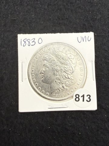 1883 O UNC Morgan Silver Dollar Coin: KEY WORDS: INDIAN ARTIFACT ARTIFACTS ARROWHEAD ARROWHEADS NATIVE AMERICAN MISSISSIPPIAN QUAPAW CADDO POTTERY COINS MORGAN DOLLAR PEACE DOLLAR SILVER COINS. All coins have been Sigma tested for authent