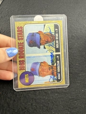 Nolan Ryan & Jerry Koosman Hand Signed Authentic Autograph: KEY WORDS: INDIAN ARTIFACT ARTIFACTS ARROWHEAD ARROWHEADS NATIVE AMERICAN MISSISSIPPIAN QUAPAW CADDO POTTERY COINS MORGAN DOLLAR PEACE DOLLAR SILVER COINS. All coins have been Sigma tested for authent