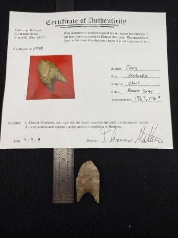 Clovis with Thomas Mathews COA from Kentucky Indian Artifact Arrowhead (1 of 5)
