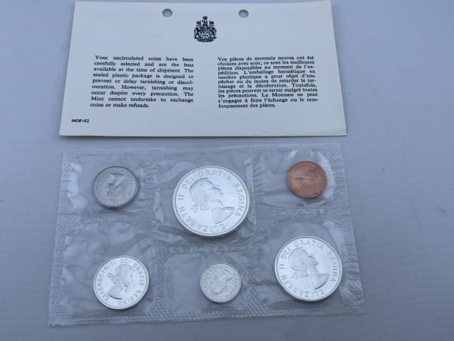 Canadian Proof Coin Set: KEY WORDS: INDIAN ARTIFACT ARTIFACTS ARROWHEAD ARROWHEADS NATIVE AMERICAN MISSISSIPPIAN QUAPAW CADDO POTTERY COINS MORGAN DOLLAR PEACE DOLLAR SILVER COINS. All coins have been Sigma tested for authent