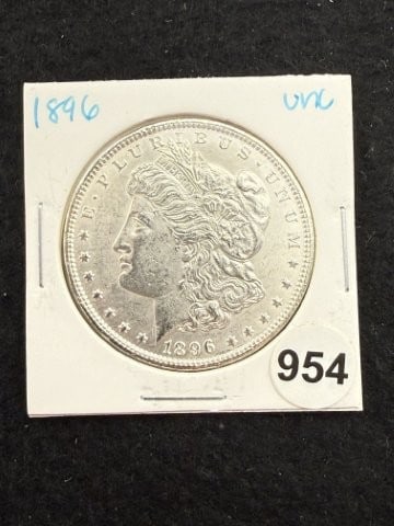 1896 UNC Morgan Silver Dollar Coin (1 of 2)
