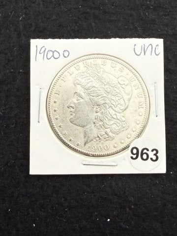 1900 O UNC Morgan Silver Dollar Coin: KEY WORDS: INDIAN ARTIFACT ARTIFACTS ARROWHEAD ARROWHEADS NATIVE AMERICAN MISSISSIPPIAN QUAPAW CADDO POTTERY COINS MORGAN DOLLAR PEACE DOLLAR SILVER COINS. All coins have been Sigma tested for authent