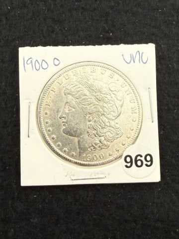 1900 O UNC Morgan Silver Dollar Coin: KEY WORDS: INDIAN ARTIFACT ARTIFACTS ARROWHEAD ARROWHEADS NATIVE AMERICAN MISSISSIPPIAN QUAPAW CADDO POTTERY COINS MORGAN DOLLAR PEACE DOLLAR SILVER COINS. All coins have been Sigma tested for authent