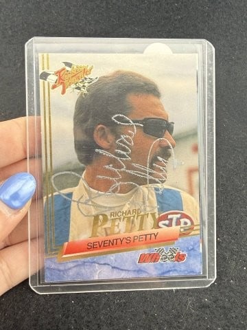 Richard Petty Hand Signed Authentic Autograph: KEY WORDS: INDIAN ARTIFACT ARTIFACTS ARROWHEAD ARROWHEADS NATIVE AMERICAN MISSISSIPPIAN QUAPAW CADDO POTTERY COINS MORGAN DOLLAR PEACE DOLLAR SILVER COINS. All coins have been Sigma tested for authent