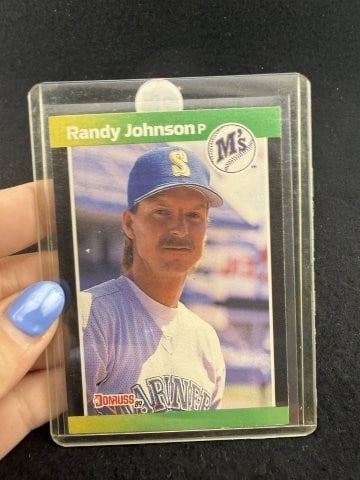 1989 Donruss Randy Johnson Baseball Card: KEY WORDS: INDIAN ARTIFACT ARTIFACTS ARROWHEAD ARROWHEADS NATIVE AMERICAN MISSISSIPPIAN QUAPAW CADDO POTTERY COINS MORGAN DOLLAR PEACE DOLLAR SILVER COINS. All coins have been Sigma tested for authent