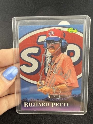 Richard Petty Hand Signed Authentic Autograph: KEY WORDS: INDIAN ARTIFACT ARTIFACTS ARROWHEAD ARROWHEADS NATIVE AMERICAN MISSISSIPPIAN QUAPAW CADDO POTTERY COINS MORGAN DOLLAR PEACE DOLLAR SILVER COINS. All coins have been Sigma tested for authent