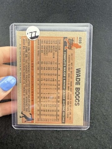 Wade Boggs Hand Signed Authentic Autograph - 2