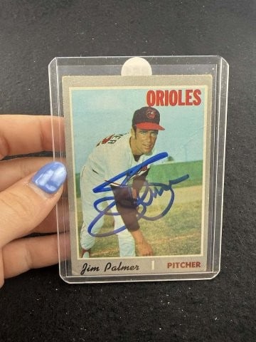 Jim Palmer Hand Signed Authentic Autograph: KEY WORDS: INDIAN ARTIFACT ARTIFACTS ARROWHEAD ARROWHEADS NATIVE AMERICAN MISSISSIPPIAN QUAPAW CADDO POTTERY COINS MORGAN DOLLAR PEACE DOLLAR SILVER COINS. All coins have been Sigma tested for