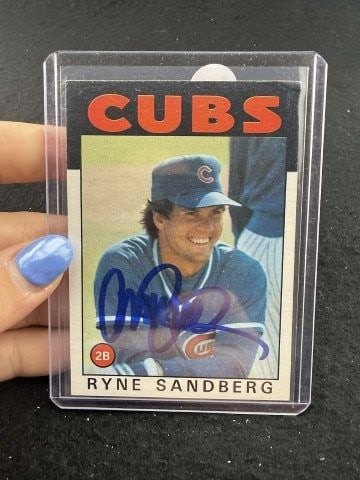 Ryne Sandberg Hand Signed Authentic Autograph: KEY WORDS: INDIAN ARTIFACT ARTIFACTS ARROWHEAD ARROWHEADS NATIVE AMERICAN MISSISSIPPIAN QUAPAW CADDO POTTERY COINS MORGAN DOLLAR PEACE DOLLAR SILVER COINS. All coins have been Sigma tested for authent