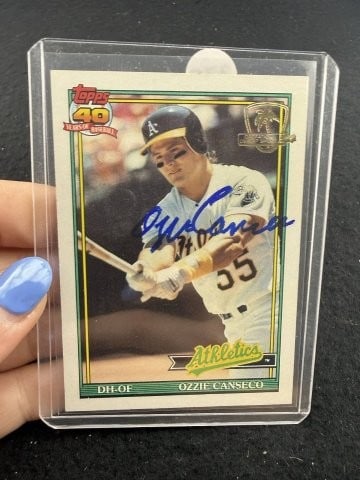 Ozzie Canseco Hand Signed Authentic Autograph: KEY WORDS: INDIAN ARTIFACT ARTIFACTS ARROWHEAD ARROWHEADS NATIVE AMERICAN MISSISSIPPIAN QUAPAW CADDO POTTERY COINS MORGAN DOLLAR PEACE DOLLAR SILVER COINS. All coins have been Sigma tested for authent