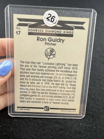 Ron Guidry Hand Signed Authentic Autograph - 2