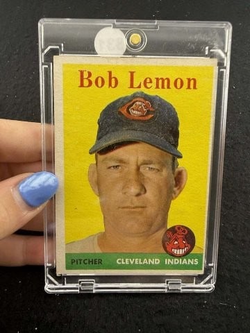 1958 Topps Bob Lemon Baseball Card: KEY WORDS: INDIAN ARTIFACT ARTIFACTS ARROWHEAD ARROWHEADS NATIVE AMERICAN MISSISSIPPIAN QUAPAW CADDO POTTERY COINS MORGAN DOLLAR PEACE DOLLAR SILVER COINS. All coins have been Sigma tested for authent