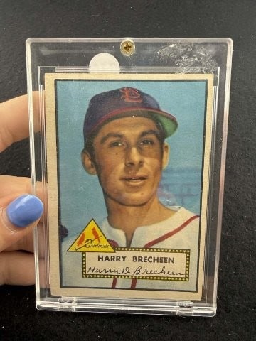 1952 Topps Harry Brecheen Baseball Card: KEY WORDS: INDIAN ARTIFACT ARTIFACTS ARROWHEAD ARROWHEADS NATIVE AMERICAN MISSISSIPPIAN QUAPAW CADDO POTTERY COINS MORGAN DOLLAR PEACE DOLLAR SILVER COINS. All coins have been Sigma tested for authent