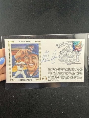 Nolan Ryan Hand Signed Authentic Autograph: KEY WORDS: INDIAN ARTIFACT ARTIFACTS ARROWHEAD ARROWHEADS NATIVE AMERICAN MISSISSIPPIAN QUAPAW CADDO POTTERY COINS MORGAN DOLLAR PEACE DOLLAR SILVER COINS. All coins have been Sigma tested for