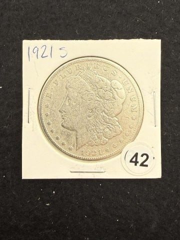 1921 S Morgan Silver Dollar Coin: KEY WORDS: INDIAN ARTIFACT ARTIFACTS ARROWHEAD ARROWHEADS NATIVE AMERICAN MISSISSIPPIAN QUAPAW CADDO POTTERY COINS MORGAN DOLLAR PEACE DOLLAR SILVER COINS. All coins have been Sigma tested for authent