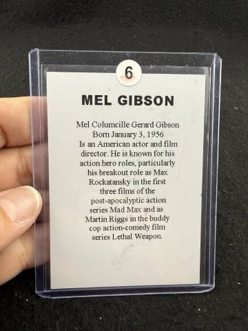 Mel Gibson Hand Signed Authentic Autograph - 2