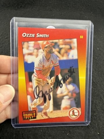 Ozzie Smith Hand Signed Authentic Autograph: KEY WORDS: INDIAN ARTIFACT ARTIFACTS ARROWHEAD ARROWHEADS NATIVE AMERICAN MISSISSIPPIAN QUAPAW CADDO POTTERY COINS MORGAN DOLLAR PEACE DOLLAR SILVER COINS. All coins have been Sigma tested for
