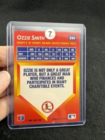 Ozzie Smith Hand Signed Authentic Autograph - 2