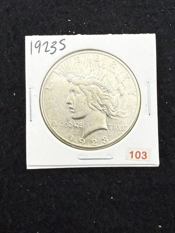 1923 S Peace Silver Dollar Coin: KEY WORDS: INDIAN ARTIFACT ARTIFACTS ARROWHEAD ARROWHEADS NATIVE AMERICAN MISSISSIPPIAN QUAPAW CADDO POTTERY COINS MORGAN DOLLAR PEACE DOLLAR SILVER COINS. All coins have been Sigma tested for