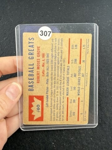 Lefty Grove Baseball Card - 2