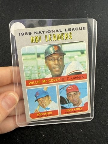 Willie McCovey, Ron Santo, Tony Perez Baseball Card: KEY WORDS: INDIAN ARTIFACT ARTIFACTS ARROWHEAD ARROWHEADS NATIVE AMERICAN MISSISSIPPIAN QUAPAW CADDO POTTERY COINS MORGAN DOLLAR PEACE DOLLAR SILVER COINS. All coins have been Sigma tested for authent