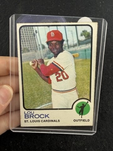 1973 Topps Lou Brock Baseball Card: KEY WORDS: INDIAN ARTIFACT ARTIFACTS ARROWHEAD ARROWHEADS NATIVE AMERICAN MISSISSIPPIAN QUAPAW CADDO POTTERY COINS MORGAN DOLLAR PEACE DOLLAR SILVER COINS. All coins have been Sigma tested for authent