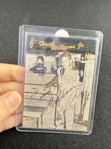 Hank Williams Jr. Hand Signed Authentic Autograph: KEY WORDS: INDIAN ARTIFACT ARTIFACTS ARROWHEAD ARROWHEADS NATIVE AMERICAN MISSISSIPPIAN QUAPAW CADDO POTTERY COINS MORGAN DOLLAR PEACE DOLLAR SILVER COINS. All coins have been Sigma tested for authent