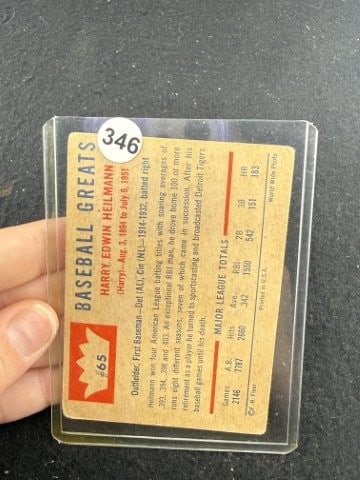 Harry Heilmann Baseball Card - 2