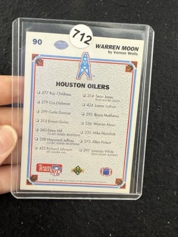 Warren Moon Hand Signed Authentic Autograph - 2