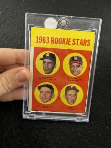 1963 Topps Rookie Stars Baseball Card: KEY WORDS: INDIAN ARTIFACT ARTIFACTS ARROWHEAD ARROWHEADS NATIVE AMERICAN MISSISSIPPIAN QUAPAW CADDO POTTERY COINS MORGAN DOLLAR PEACE DOLLAR SILVER COINS. All coins have been Sigma tested for authent