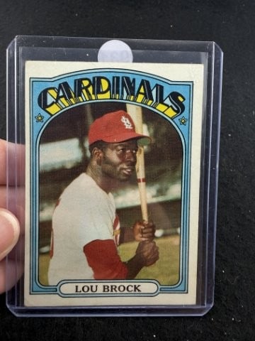 1972 Topps Lou Brock Baseball Card: KEY WORDS: INDIAN ARTIFACT ARTIFACTS ARROWHEAD ARROWHEADS NATIVE AMERICAN MISSISSIPPIAN QUAPAW CADDO POTTERY COINS MORGAN DOLLAR PEACE DOLLAR SILVER COINS. All coins have been Sigma tested for
