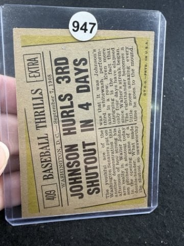 Walter Johnson Baseball Card - 2