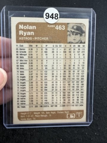 1983 Fleer Nolan Ryan Baseball Card - 2