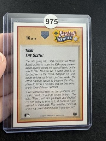 1990 Upper Deck Nolan Ryan Baseball Card - 2