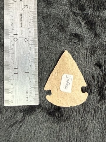 Side Notch from Indiana Indian Artifact Arrowhead: KEY WORDS: INDIAN ARTIFACT ARTIFACTS ARROWHEAD ARROWHEADS NATIVE AMERICAN MISSISSIPPIAN QUAPAW CADDO POTTERY COINS MORGAN DOLLAR PEACE DOLLAR SILVER COINS. All coins have been Sigma tested for authent