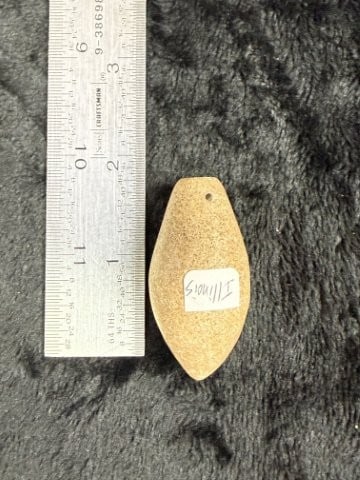Plummet from Illinois Indian Artifact Arrowhead: KEY WORDS: INDIAN ARTIFACT ARTIFACTS ARROWHEAD ARROWHEADS NATIVE AMERICAN MISSISSIPPIAN QUAPAW CADDO POTTERY COINS MORGAN DOLLAR PEACE DOLLAR SILVER COINS. All coins have been Sigma tested for authent