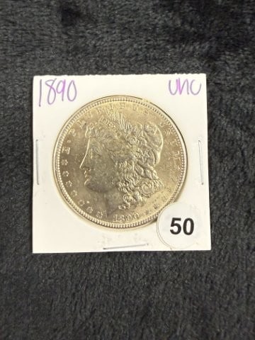 1890 UNC Morgan Silver Dollar Coin (1 of 2)