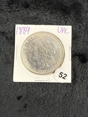 1889 UNC Morgan Silver Dollar Coin (1 of 2)